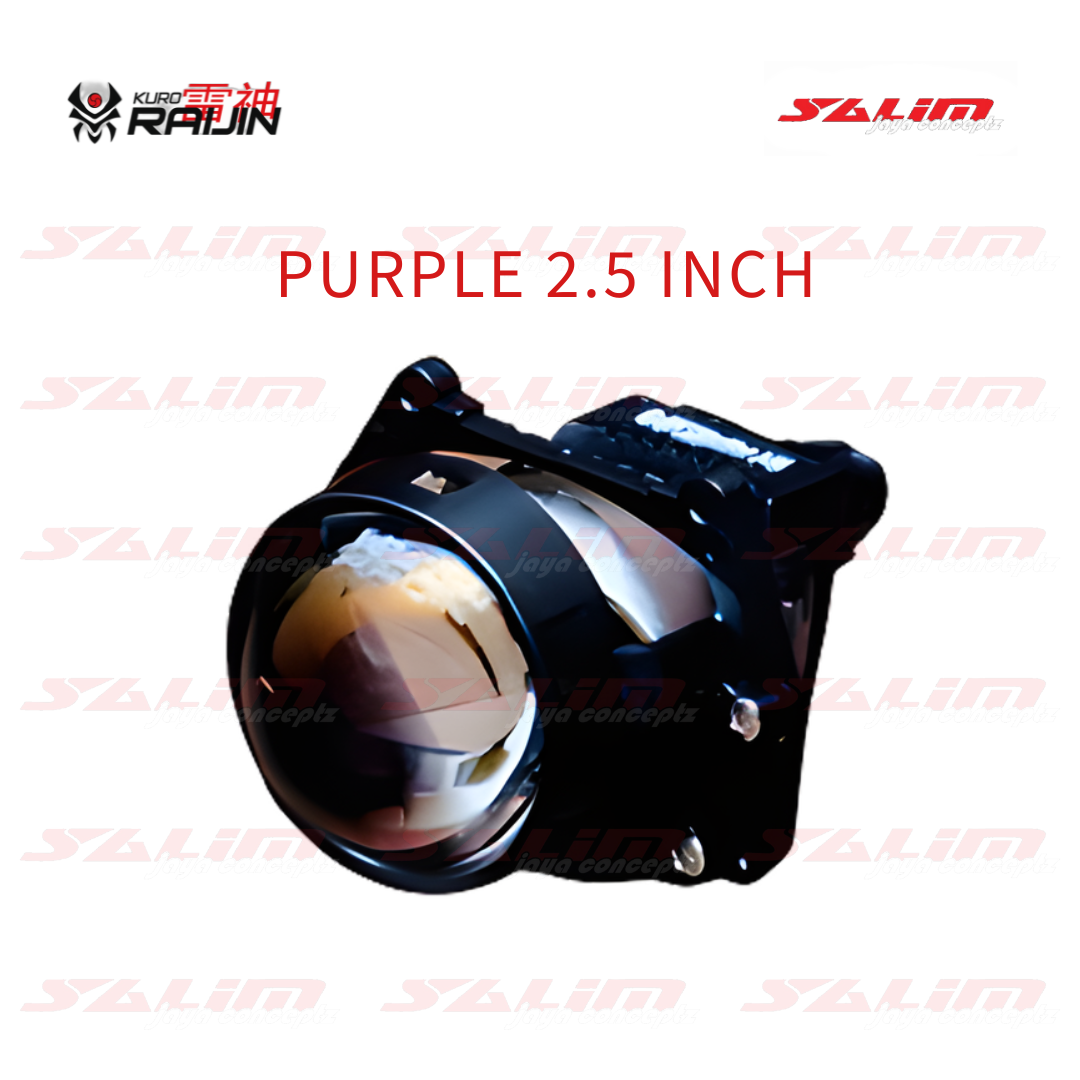 HEADLAMP PROJECTOR KURO RAIJIN R-60 PERFORMANCE LINE 2.5" PURPLE LENS