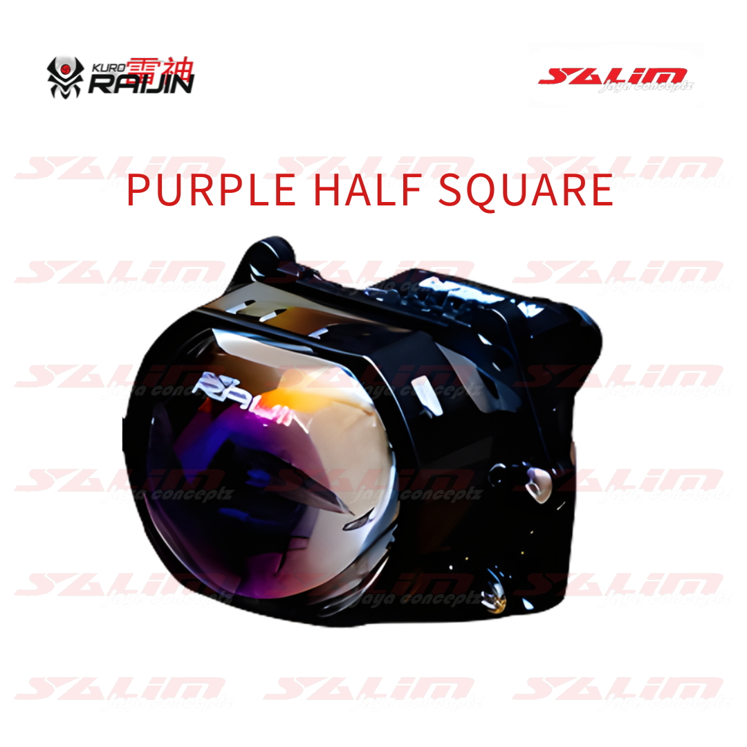 HEADLAMP PROJECTOR KURO RAIJIN R-60 PERFORMANCE LINE HALF SQUARE