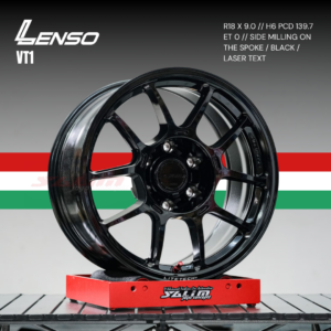 VELG LENSO VT1 | SIDE MILLING ON THE SPOKE / BLACK / LASER TEXT