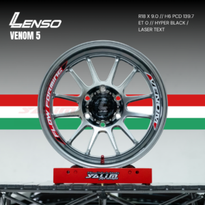 VELG LENSO VENOM 5 | HYPER BLACK / LASER TEXT