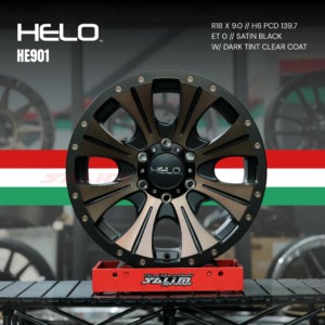 VELG HELO HE901 | SATIN BLACK W/ DARK TINT CLEAR COAT