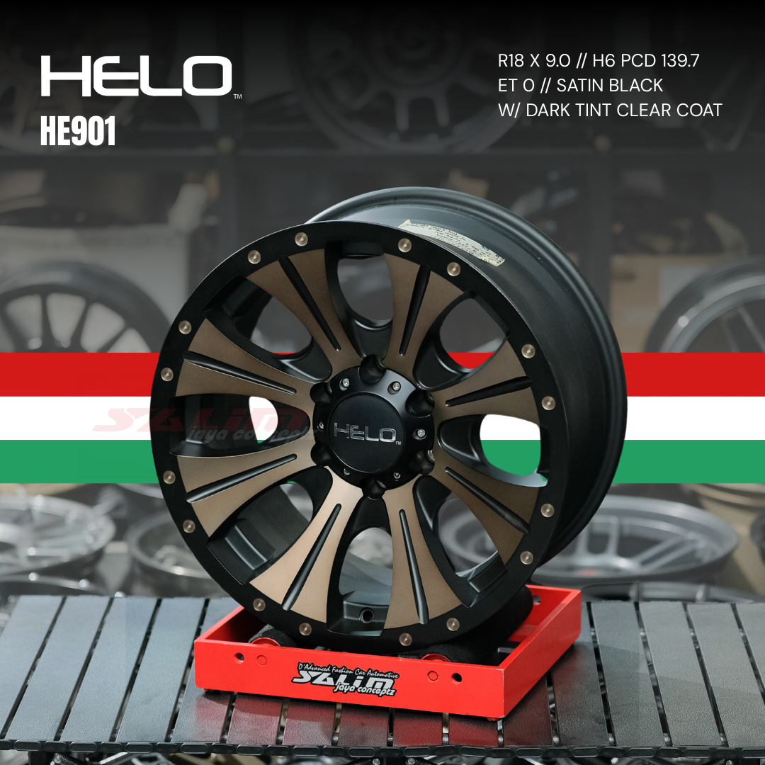 VELG HELO HE901 | SATIN BLACK W/ DARK TINT CLEAR COAT - Image 5