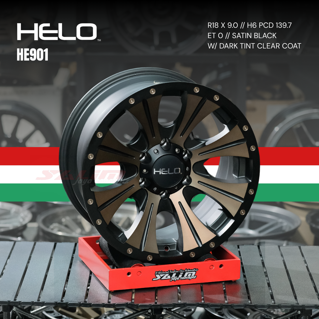 VELG HELO HE901 | SATIN BLACK W/ DARK TINT CLEAR COAT - Image 3