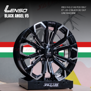 VELG LENSO BLACK ANGEL V5 | BLACK W/ OUTLINE MACHINE
