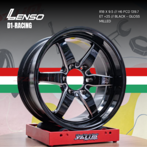 VELG LENSO D-1 RACING | BLACK - GLOSS MILLED